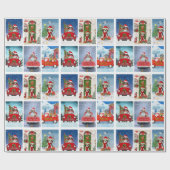 Beagle Kerstfoto Collage Cadeaupapier (Vlak)