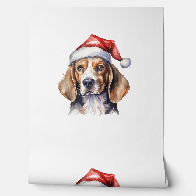 Beagle Kersthond Behang (Afrollen)