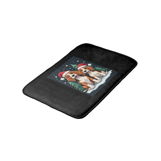 Beagle Kersthond Eigenaar Xmas Vakantie Panama Lon Badmat (Gekanteld)