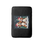 Beagle Kersthond Eigenaar Xmas Vakantie Panama Lon Badmat (Voorkant Verticaal)