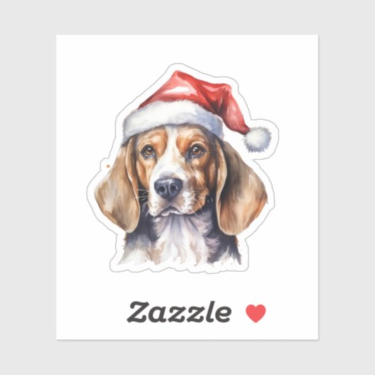 Beagle Kersthond Sticker (Vel)