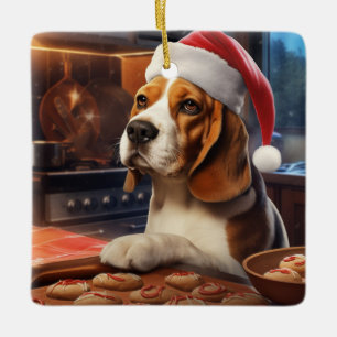 Beagle Kerstkoekjes Feestelijke vakantie Keramisch Ornament