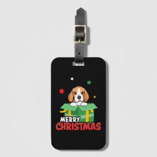 Beagle Kerstman Hondenliefhebbers Prettig Kerstfee Bagagelabel
