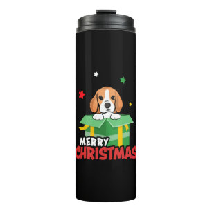 Beagle Kerstman Hondenliefhebbers Prettig Kerstfee Thermosbeker