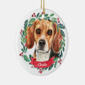 Beagle Kerstmis Elegant Waterverf Dog Keramisch Ornament (Rechts)