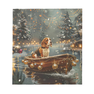 Beagle Kerstmis Feestelijke Reis Notitieblok