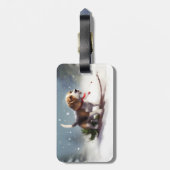 Beagle Kerstmis sneeuw winter Bagagelabel (Achterkant verticaal)