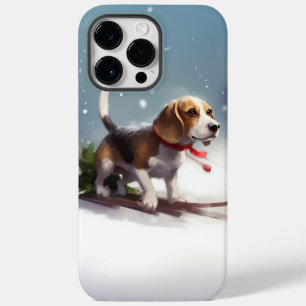 Beagle Kerstmis sneeuw winter Case-Mate iPhone 14 Pro Max Hoesje