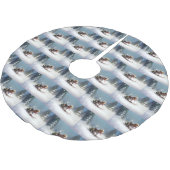 Beagle Kerstmis sneeuw winter Kerstboom Rok (Gekanteld)