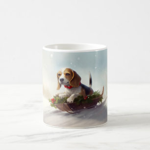 Beagle Kerstmis sneeuw winter Koffiemok