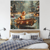 Beagle kerstvakantie canvas afdruk (Insitu (Slaapkamer))
