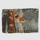 Beagle kerstvakantie golfhanddoek (Horizontaal)