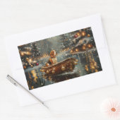Beagle kerstvakantie rechthoekige sticker (Envelop)