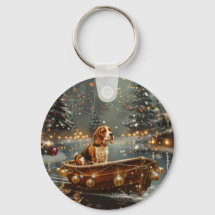 Beagle kerstvakantie sleutelhanger