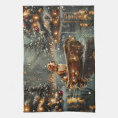 Beagle kerstvakantie theedoek (Verticaal)