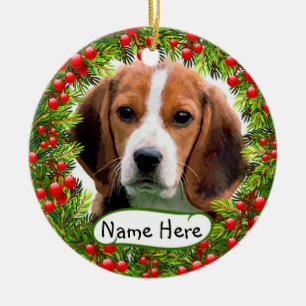 Beagle kerstversiering keramisch ornament