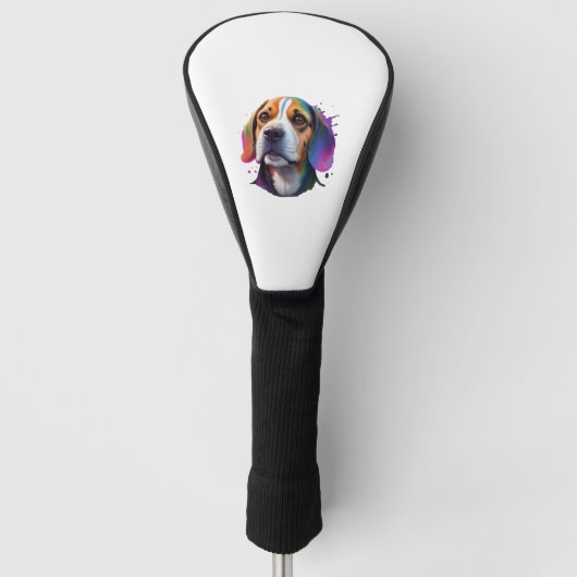 Beagle kleurrijk golfheadcover (Voorkant)
