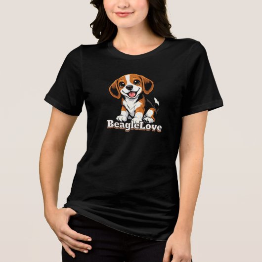 Beagle Liefde | Hondenliefhebbers Tri-Blend Shirt (Voorkant)