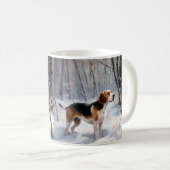 Beagle liet het sneeuwen Kerstmis Koffiemok (Voorkant rechts)
