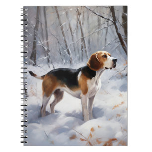 Beagle liet het sneeuwen Kerstmis Notitieboek