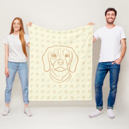 Beagle Lijn Kunst, Elegantie met Attitude Fleece Deken