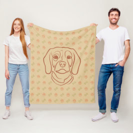 Beagle Lijn Kunst, Elegantie met Attitude Fleece Deken