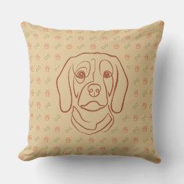 Beagle Lijn Kunst, Elegantie met Attitude Kussen