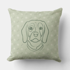 Beagle Lijn Kunst, Elegantie met Attitude Kussen