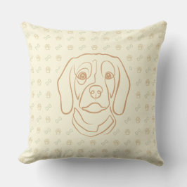Beagle Lijn Kunst, Elegantie met Attitude Kussen