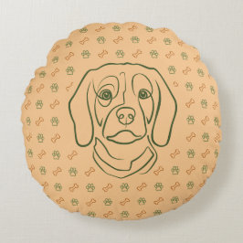 Beagle Lijn Kunst, Elegantie met Attitude Rond Kussen