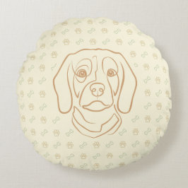 Beagle Lijn Kunst, Elegantie met Attitude Rond Kussen