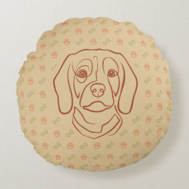 Beagle Lijn Kunst, Elegantie met Attitude Rond Kussen