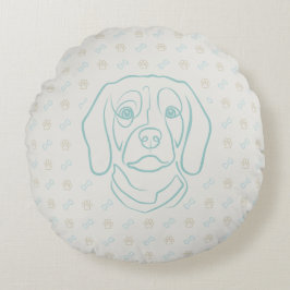 Beagle Lijn Kunst, Elegantie met Attitude Rond Kussen