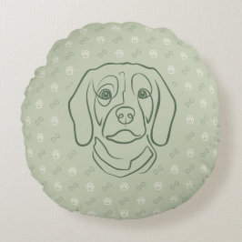 Beagle Lijn Kunst, Elegantie met Attitude Rond Kussen