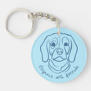 Beagle Lijn Kunst, Elegantie met Attitude Sleutelhanger