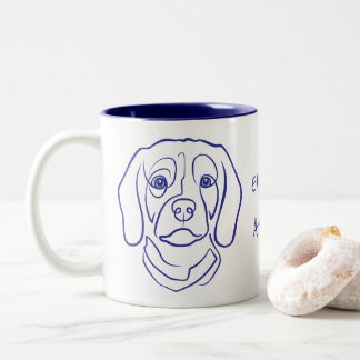 Beagle Lijn Kunst, Elegantie met Attitude Tweekleurige Koffiemok