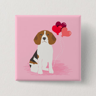 Beagle Love Ballon Button - Pin back Button