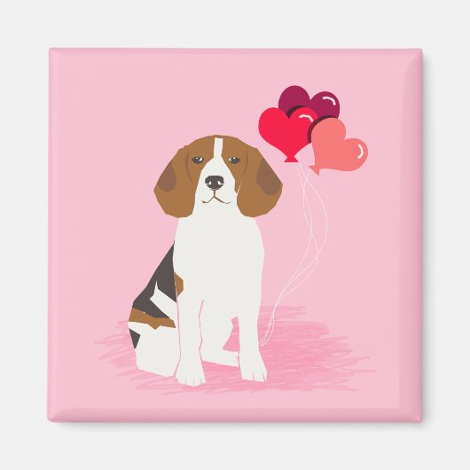 Beagle Love ballonnen magneet (Voorkant)