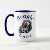 "Beagle Love" Cutest Puppy Gift for her Him Coffee Mok (Links)
