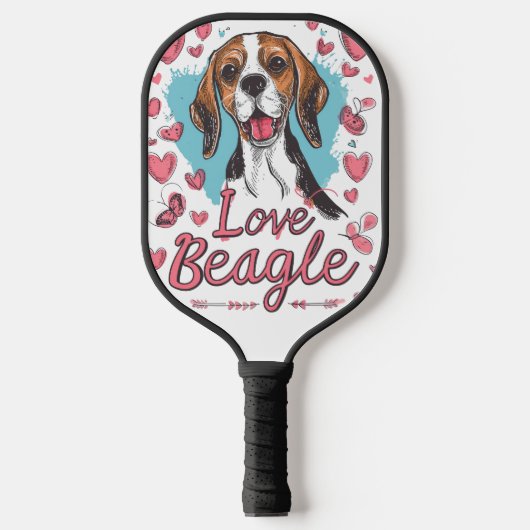 Beagle Love Pickleball Paddle (Voorkant)