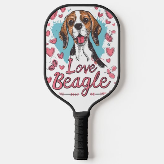 Beagle Love Pickleball Paddle (Achterkant)