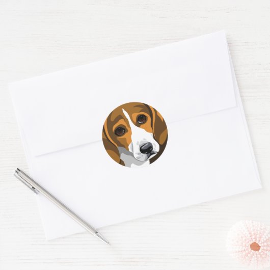 Beagle Lover Ronde Sticker (Envelop)