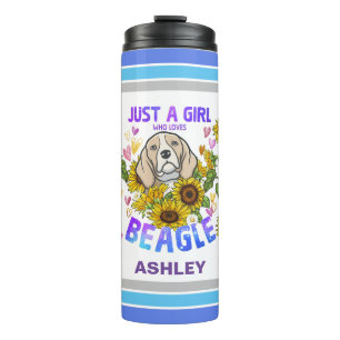 Beagle Lover Sunflower Trainer Floral Thermosbeker