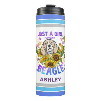Beagle Lover Sunflower Trainer Floral Thermosbeker