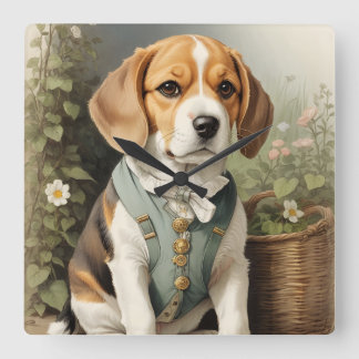 Beagle Lover's Vierkante Klok
