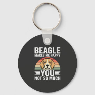 Beagle maakt me gelukkige hondenliefhebber sleutelhanger