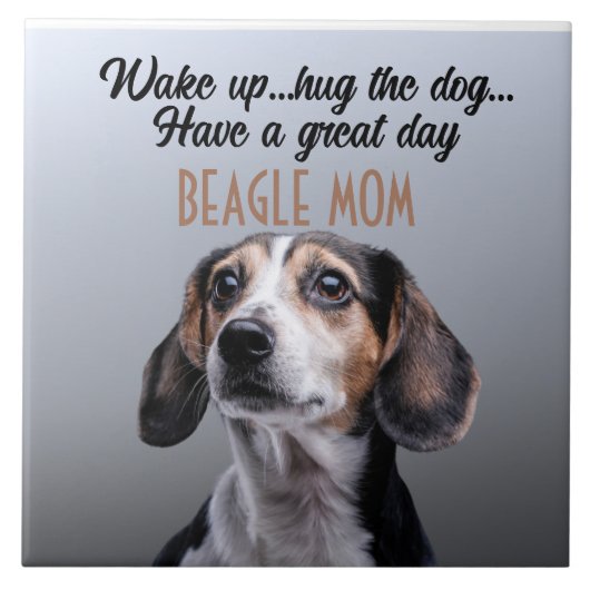Beagle Mam Ceramic Tile Tegeltje (Voorkant)