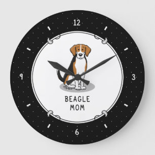 Beagle Mam (drie kleuren 3) Dog Cute Dog Mam Grote Klok