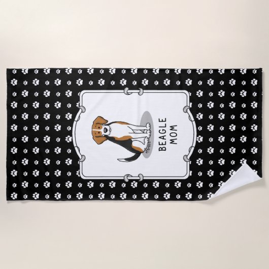 Beagle Mam (drie kleuren 3) Dog Cute Dog Mam Strandlaken (Voorkant)