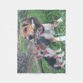 Beagle Mam & Pup Kauwtang Fleece Blanket Deken (Voorkant)
